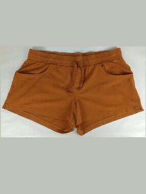 Alpine Design Womens XXL Brown 3 Pockets Elastic Waist Comfy Sweat Shorts